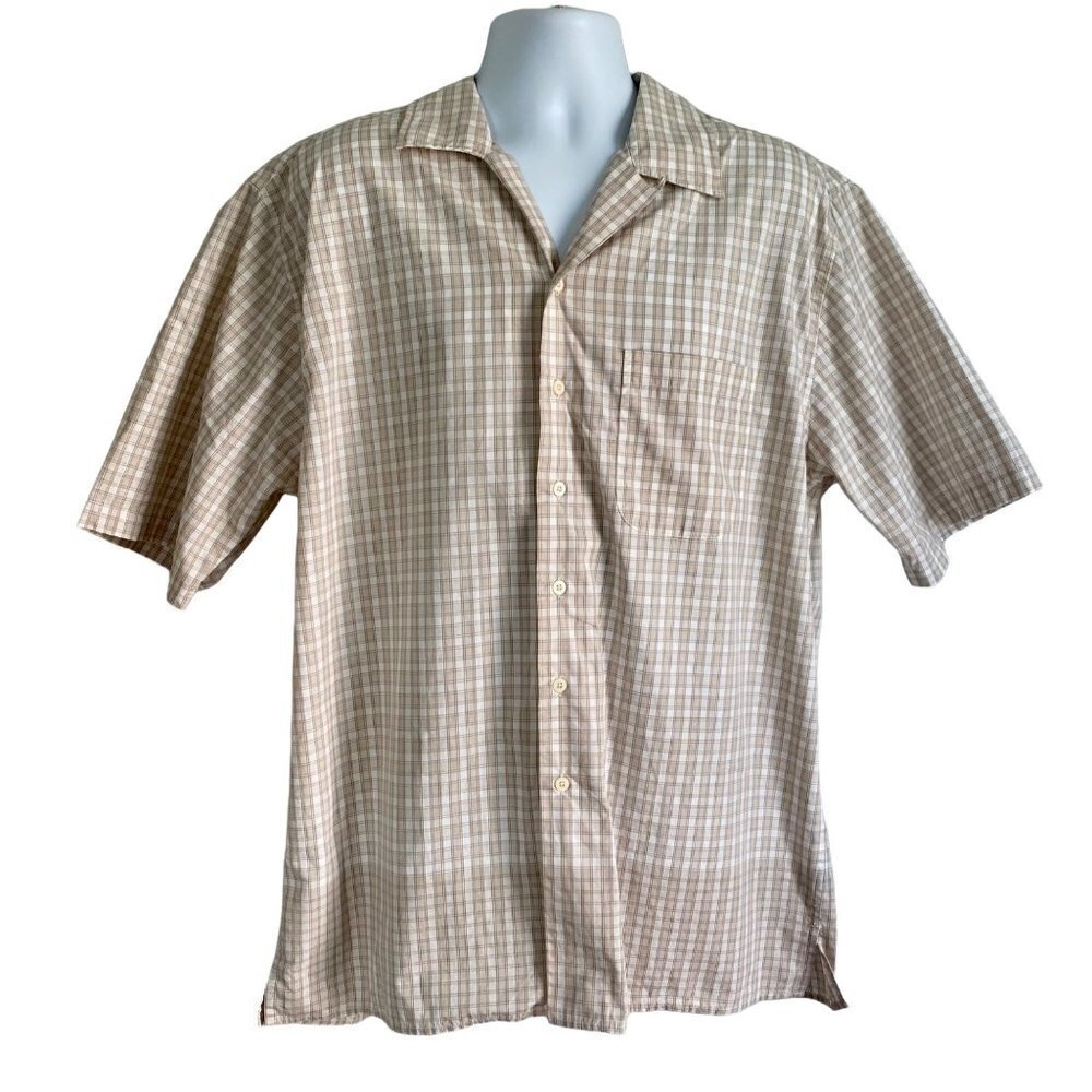 Nicklaus Short Sleeve Button Down Shirt Cotton Large